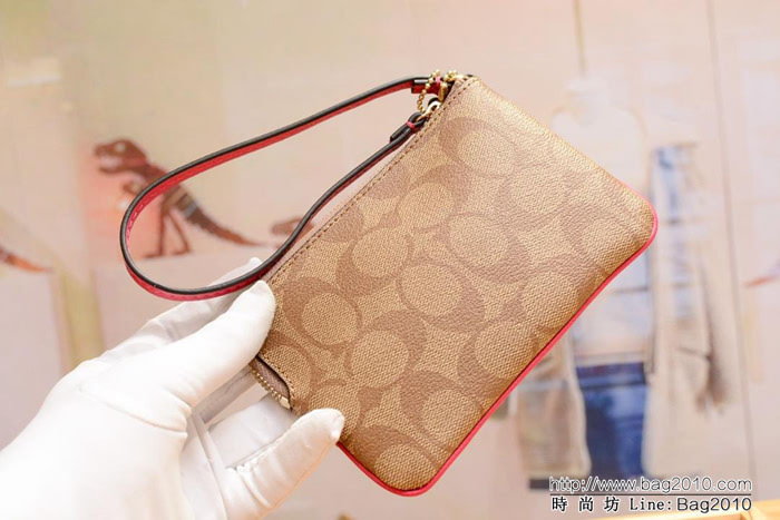 COACH蔻馳 原單級別 COACH 短款零錢包 拉鏈手包 簡單時尚 頭層牛皮 64233  Chz1288